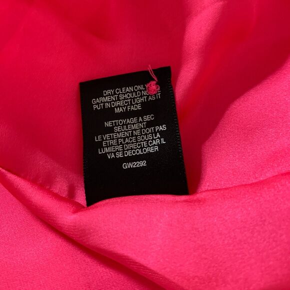 L.A.M.B. Gwen Stefani Black Hot Pink Above Knee Sleeveless Silk Dress Size 6 - Picture 9 of 12